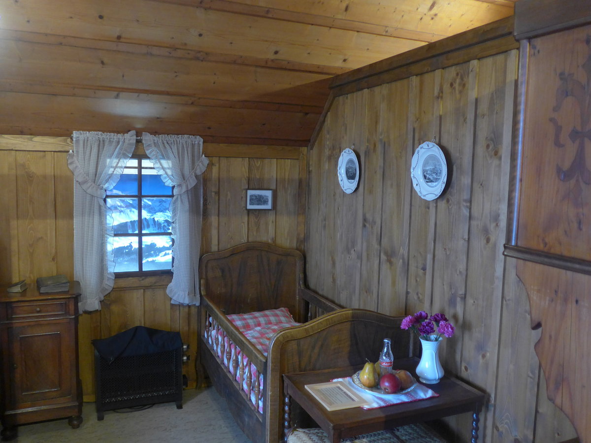 (214'528) - Zimmer in der Pension Hari am 19. Februar 2020 im Heimatmuseum Adelboden