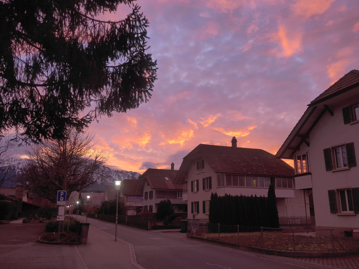(214'869) - Abendstimmung am 23. Februar 2020 in Thun-Lerchenfeld