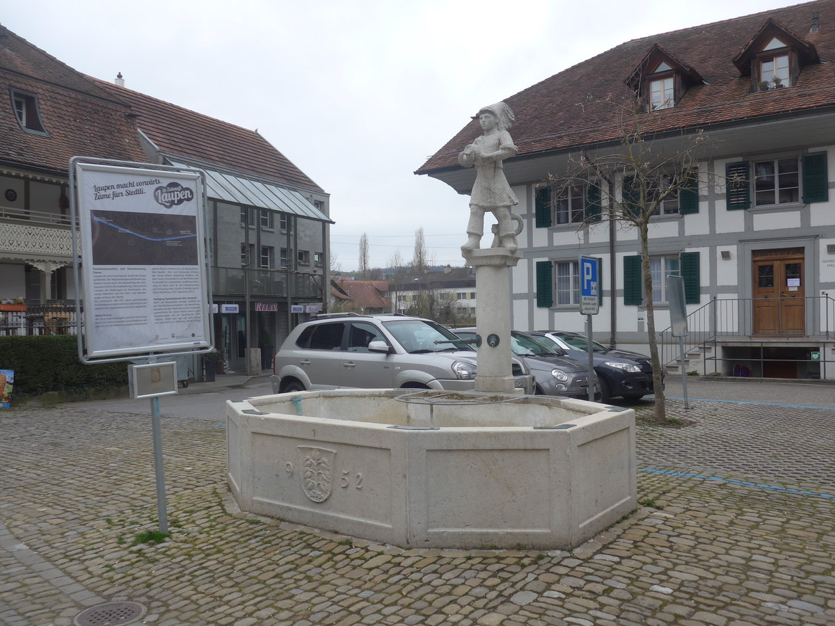 (215'370) - Brunnen von 1952 am 22. M�rz 2020 in Laupen