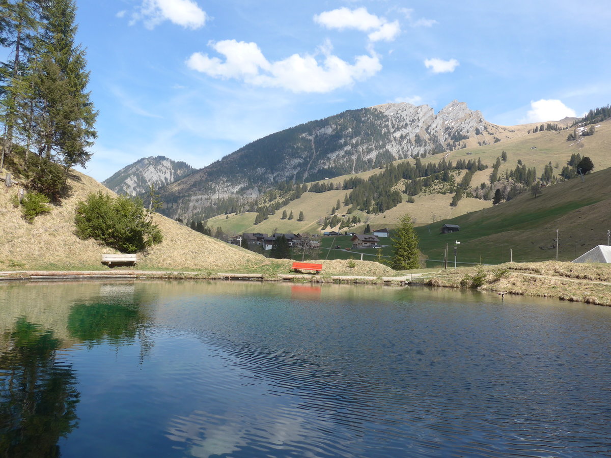 (216'175) - Das Blauseeli am 17. April 2020 auf der Grimmialp