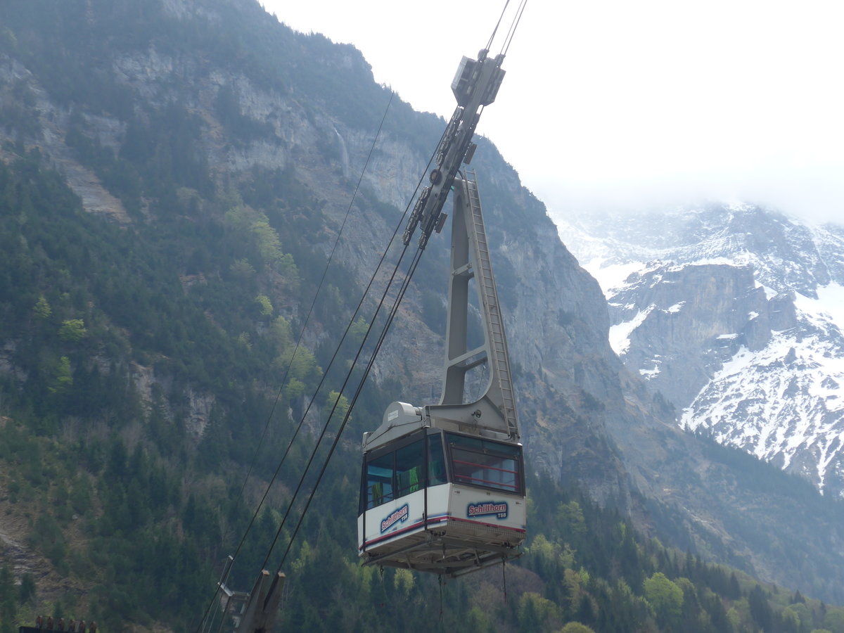 (216'314) - Schilthorn - TSB - am 21. April 2020 in Stechelberg, Schilthornbahn