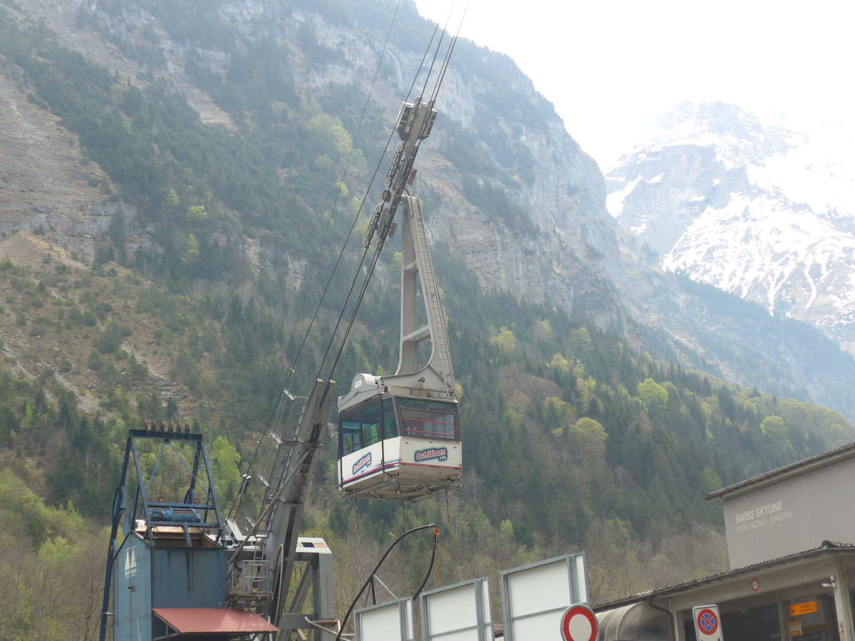 (216'315) - Schilthorn - TSB - am 21. April 2020 in Stechelberg, Schilthornbahn
