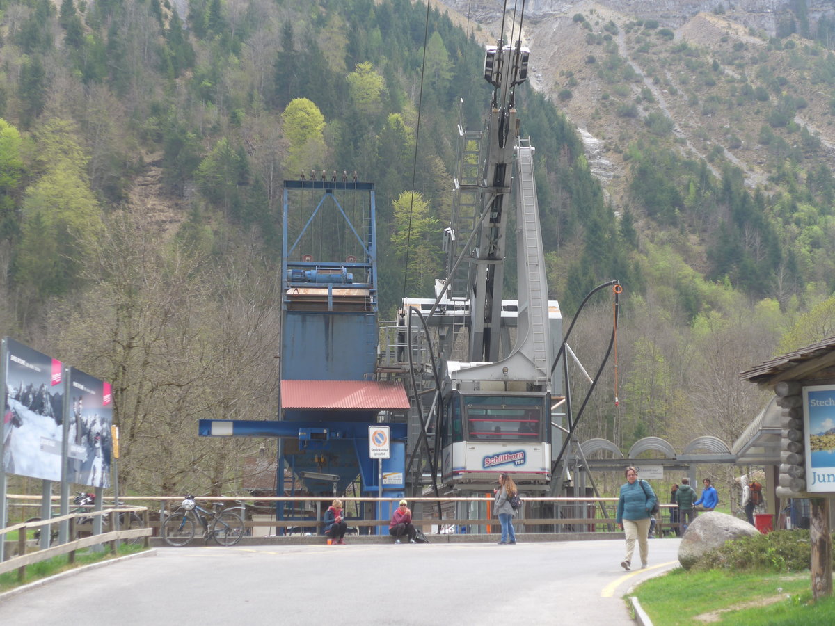 (216'316) - Schilthorn - TSB - am 21. April 2020 in Stechelberg, Schilthornbahn