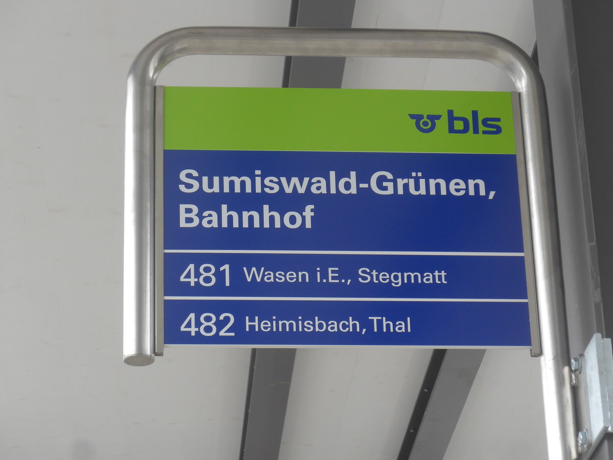 (217'973) - bls-bus-Haltestelle - Sumiswald-Gr�nen, Bahnhof - am 14. Juni 2020