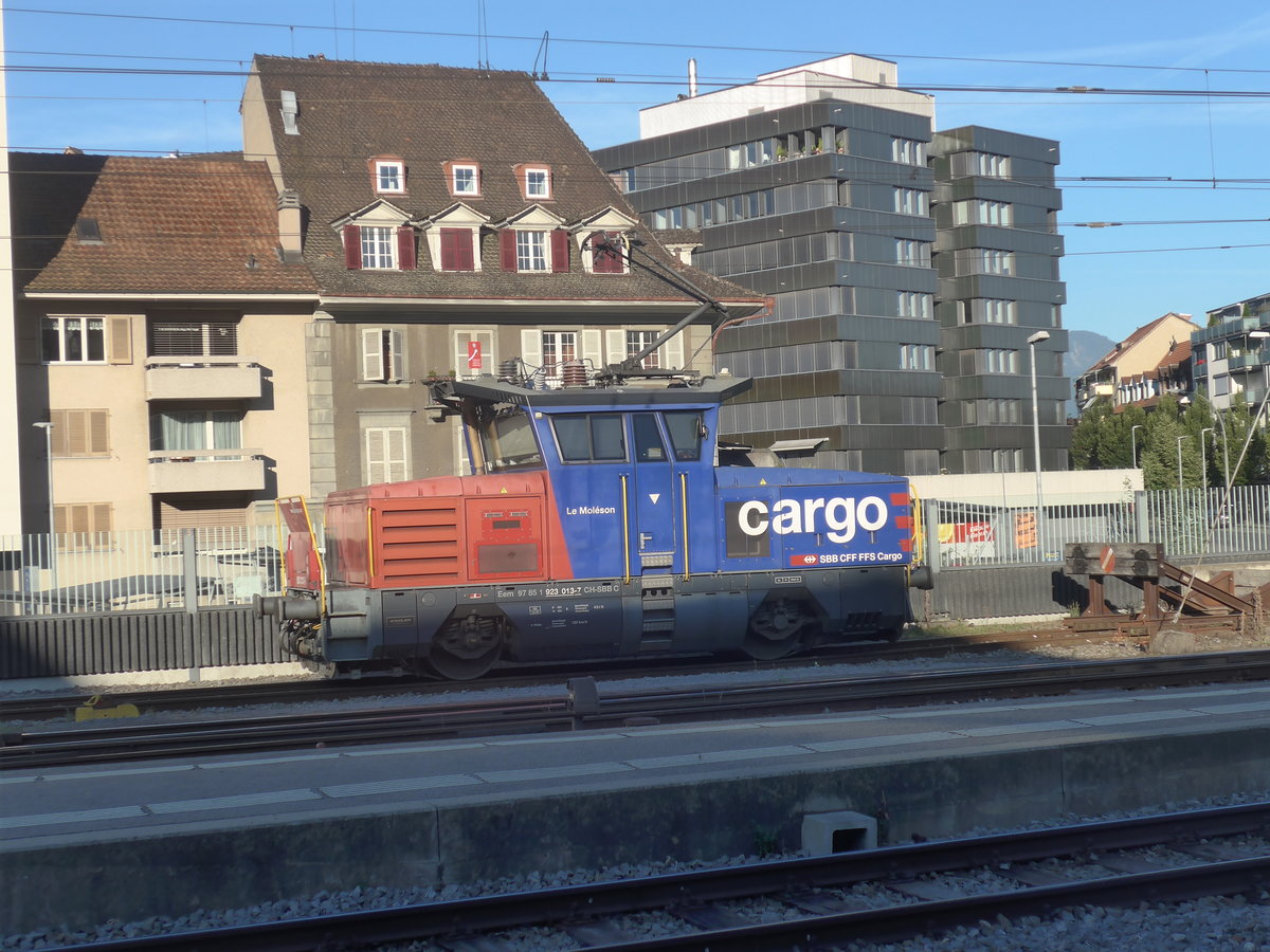 (218'786) - SBB-Rangierlokomotive - Nr. 923'013-7 - am 19. Juli 2020 im Bahnhof Thun