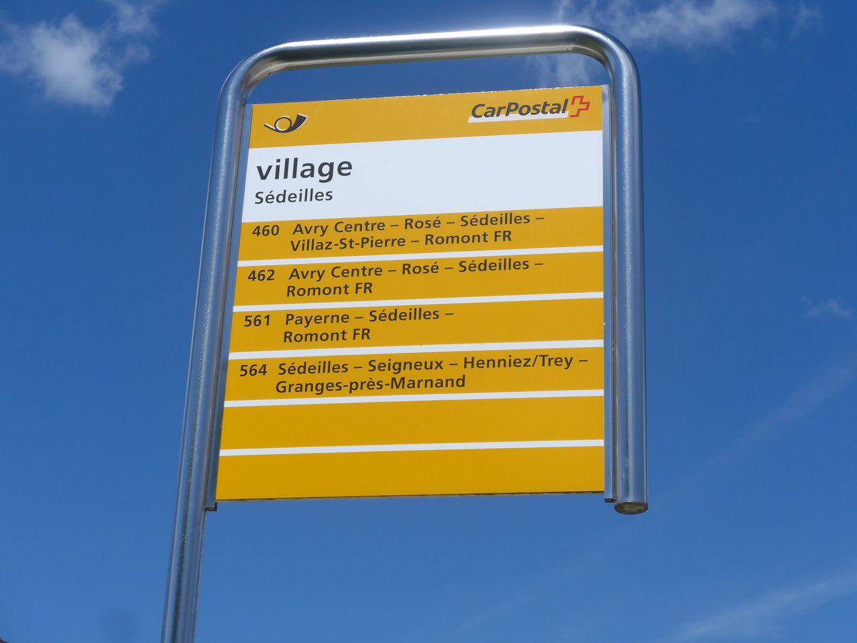 (219'011) - PostAuto-Haltestelle - S�deilles, village - am 25. Juli 2020