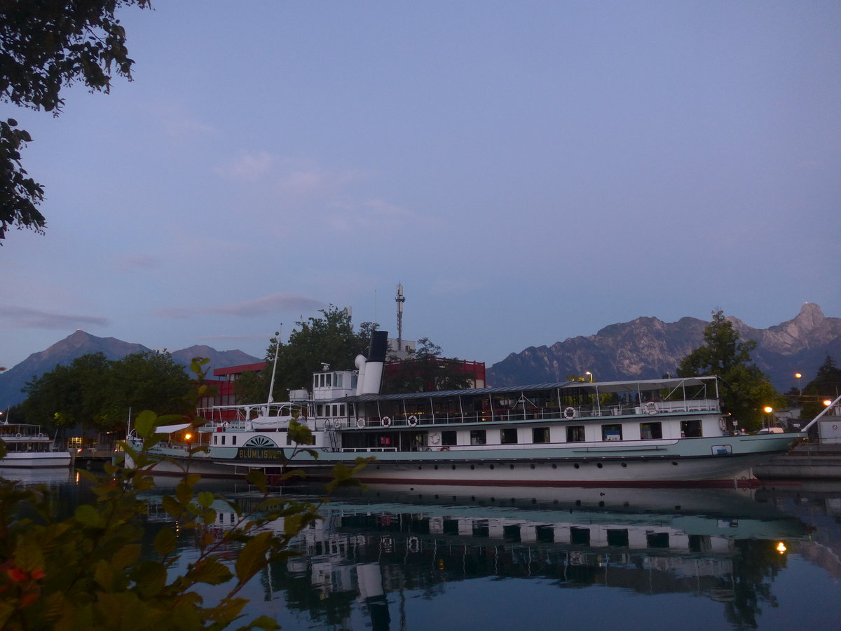 (219'668) - Dampfschiff Bl�mlisalp am 16. August 2020 an der Schiffl�ndte Thun