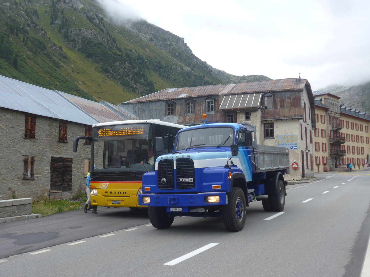 (219'923) - Amstein, Willisau - LU 265'006 - Saurer am 22. August 2020 in Gletsch, Post