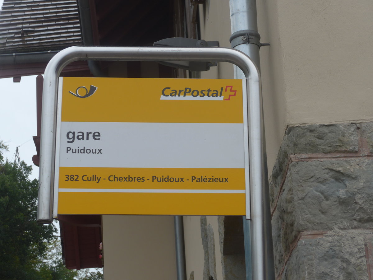 (220'262) - PostAuto-Haltestelle - Puidoux, gare - am 30. August 2020