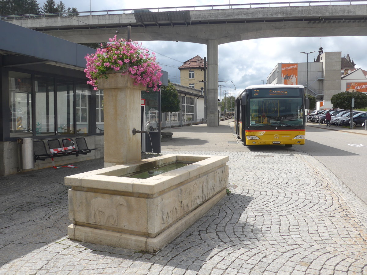 (220'397) - Brunnen am 31. August 2020 beim Bahnhof Tramelan
