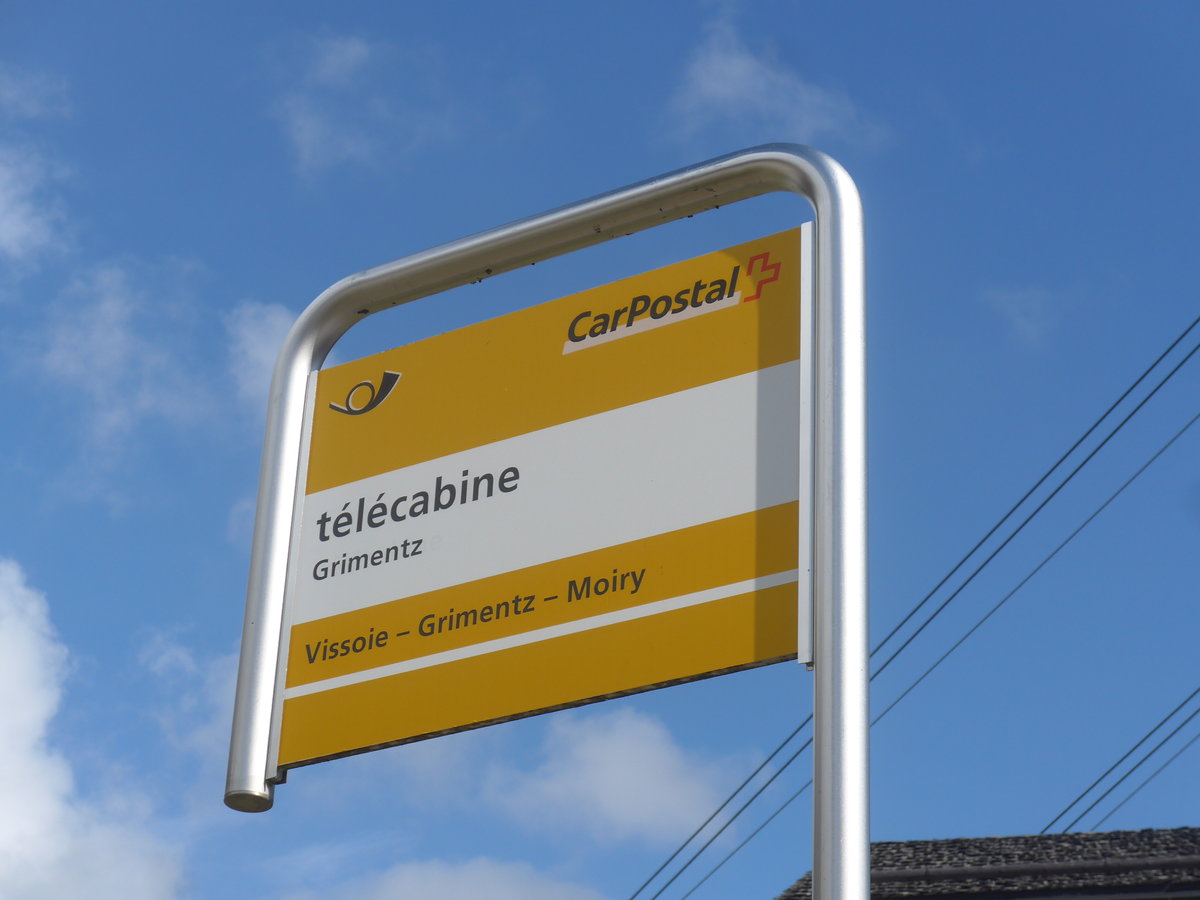(220'485) - PostAuto-Haltestelle - Grimentz, t�l�cabine - am 6. September 2020