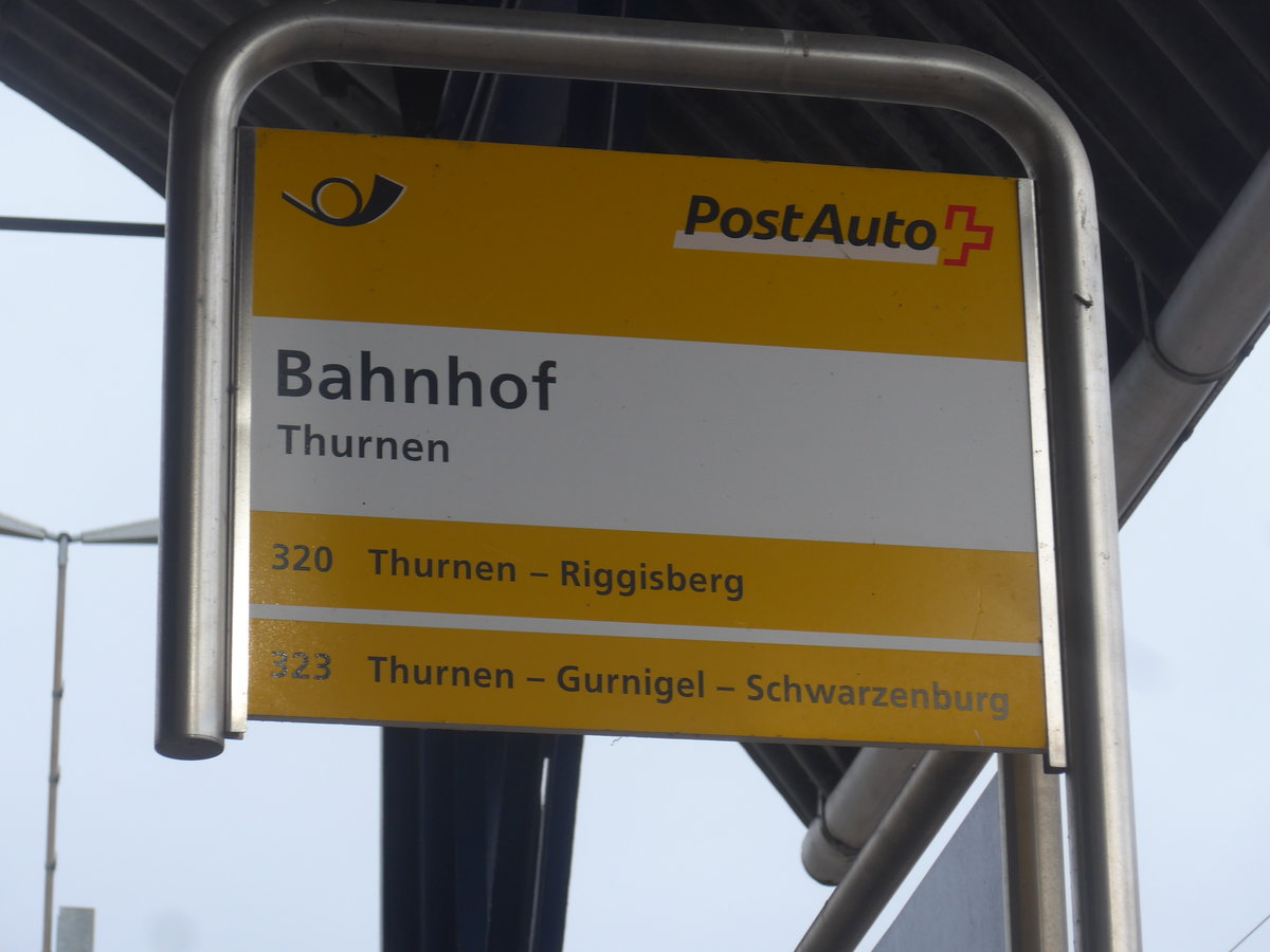 (223'052) - PostAuto-Haltestelle - Thurnen, Bahnhof - am 20. Dezember 2020