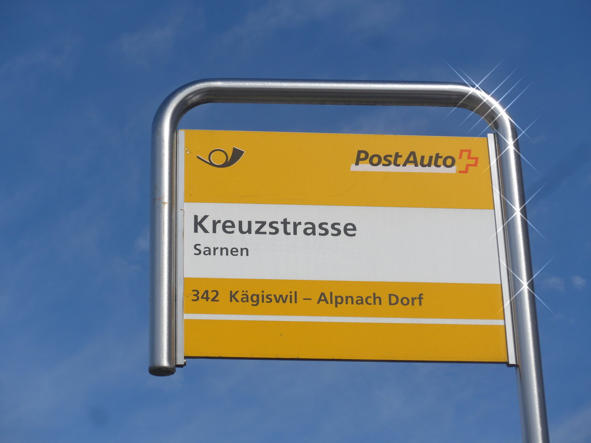 (224'075) - PostAuto-Haltestelle - Sarnen, Kreuzstrasse - am 13. M�rz 2021