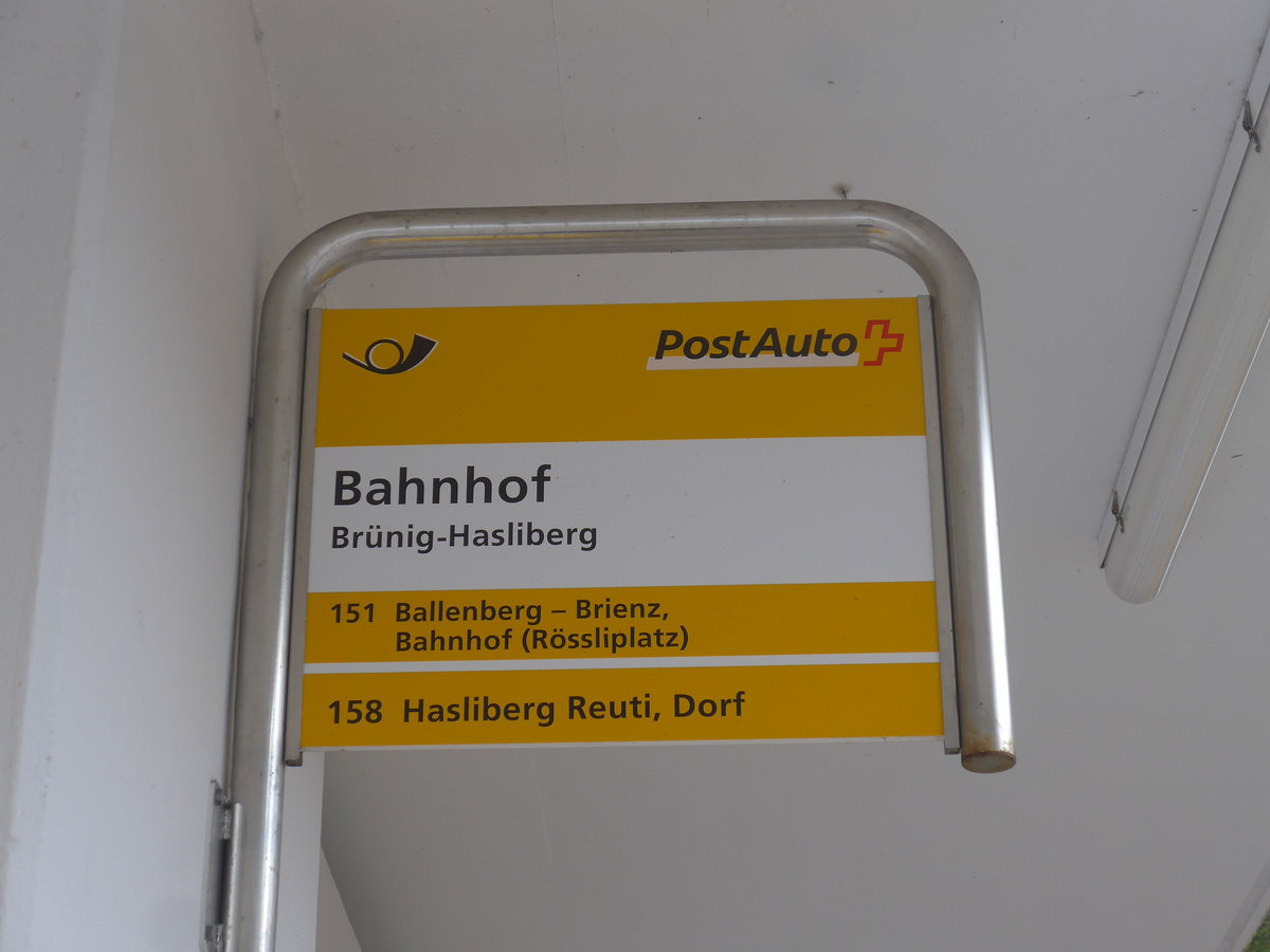 (224'100) - PostAuto-Haltestelle - Br�nig-Hasliberg, Bahnhof - am 13. M�rz 2021