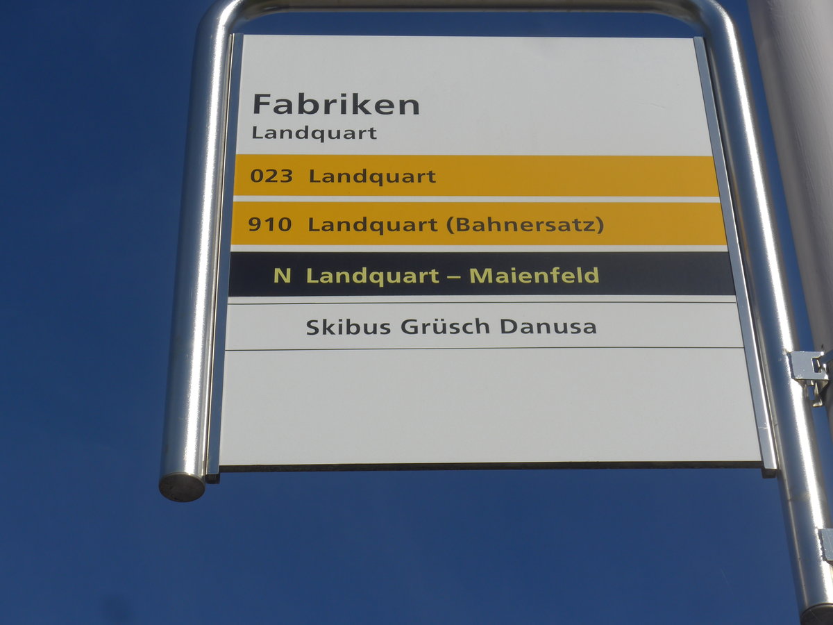 (224'508) - PostAuto-Haltestelle - Landquart, Fabriken - am 28. M�rz 2021