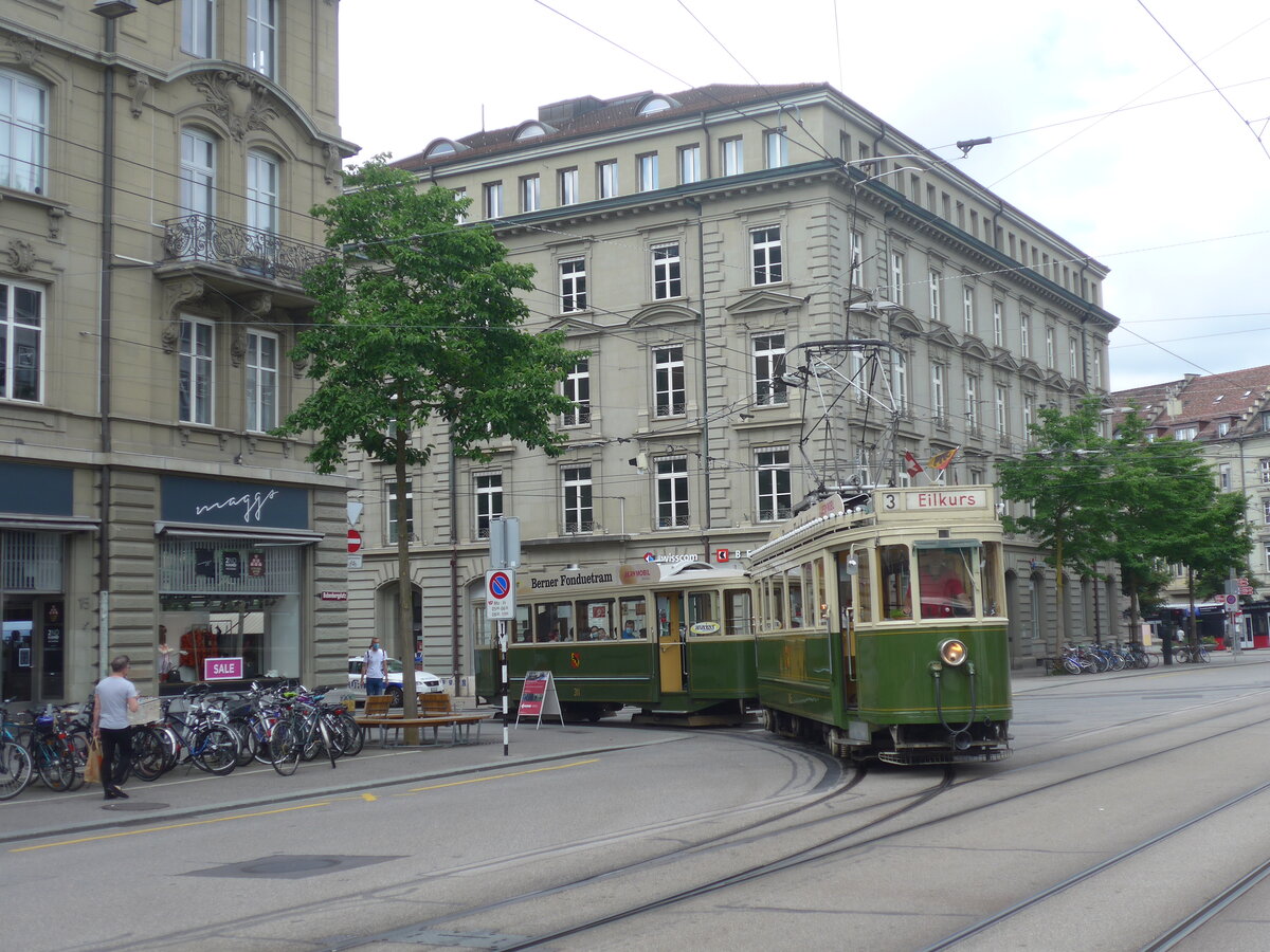 (226'335) - SVB-Tram - Nr. 145 - am 11. Juli 2021 beim Bahnhof Bern