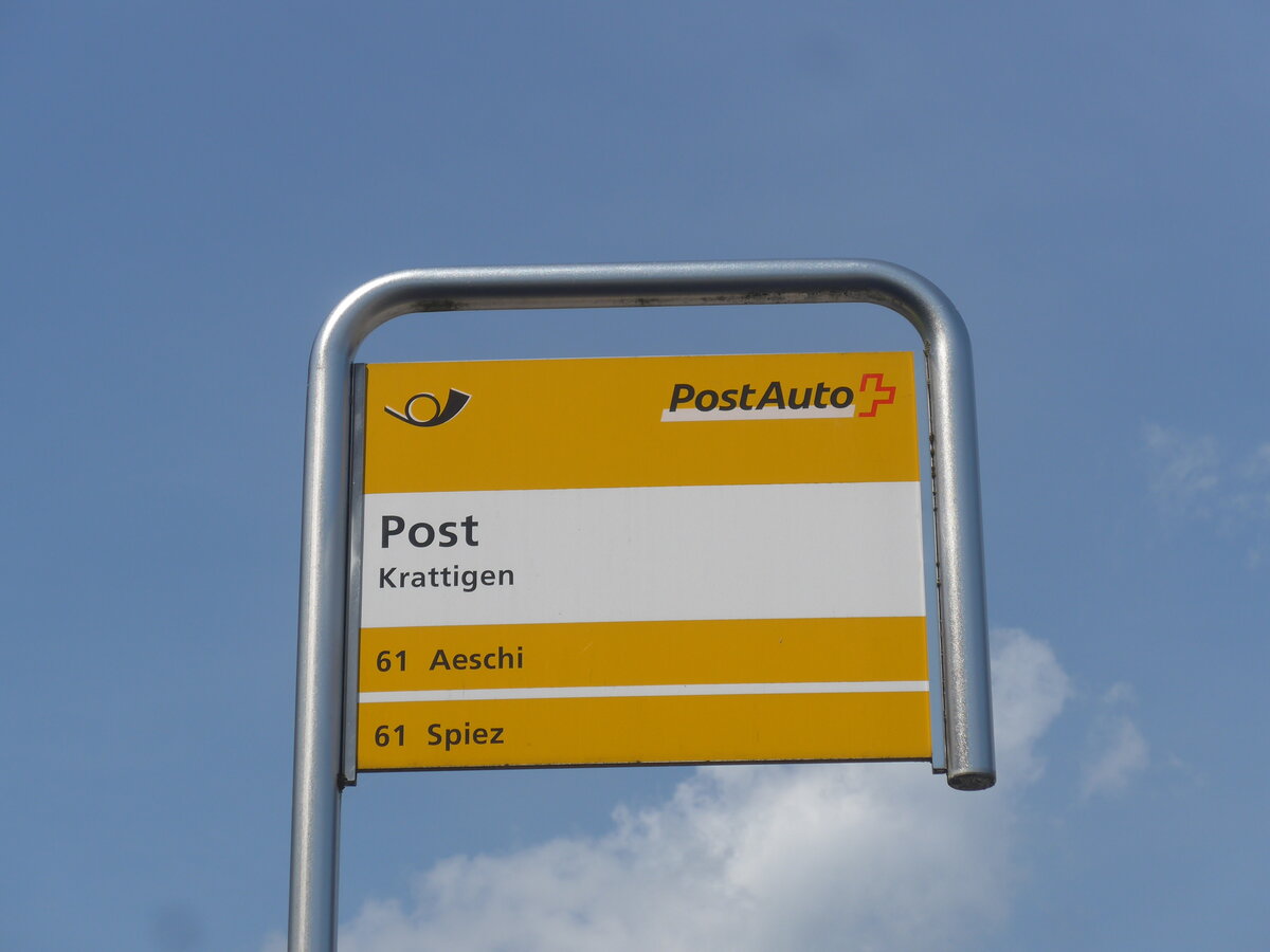 (226'644) - PostAuto-Haltestelle - Krattigen, Post - am 21. Juli 2021