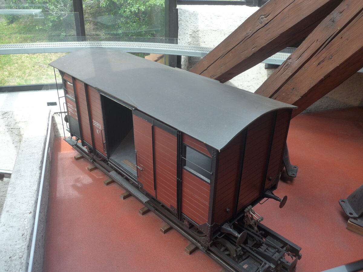 (227'570) - G�terwagen - Nr. 32'851 - am 28. August 2021 in Vallorbe, Mus�e du fer et du chemin de fer (Modell)
