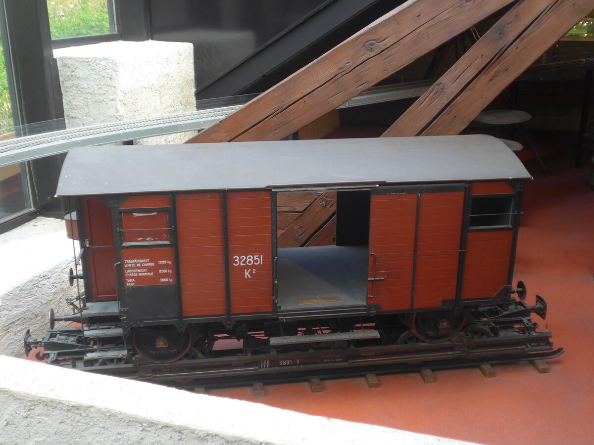 (227'573) - G�terwagen - Nr. 32'851 - am 28. August 2021 in Vallorbe, Mus�e du fer et du chemin de fer (Modell)