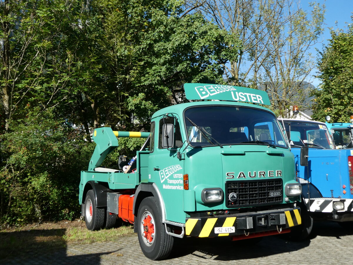 (228'527) - Bertschi, Uster - Nr. 10/SZ 412 - Saurer am 2. Oktober 2021 in N�fels, FBW-Museum