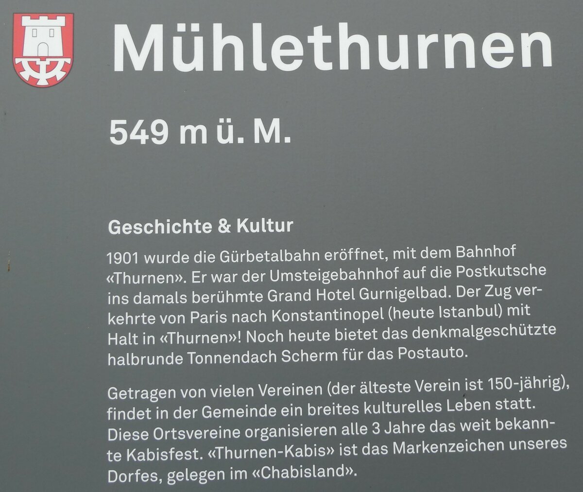 (231'434) - Infotafel �ber die Geschichte von M�hlethurnen am 17. Dezember 2021 beim Bahnhof Thurnen