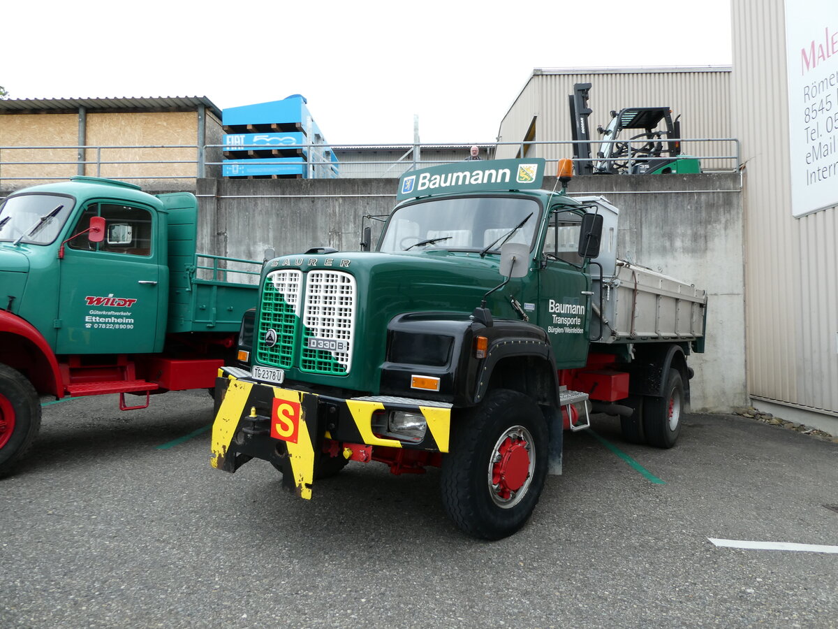 (235'305) - Baumann, B�rglen - TG 2378 U - Saurer am 7. Mai 2022 in Attikon, Wegm�ller