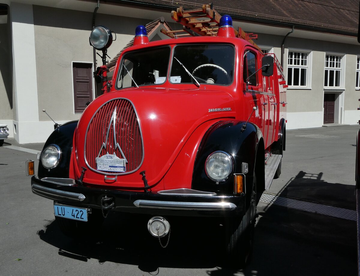 (236'603) - Feuerwehr, Luzern - Nr. 4/LU 422 - Magirus-Deutz am 4. Juni 2022 in Sarnen, OiO