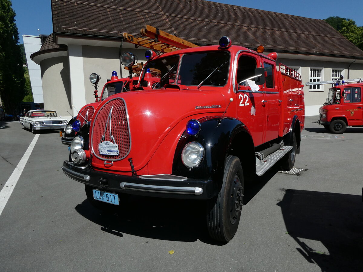 (236'604) - Feuerwehr, Luzern - Nr. 22/LU 517 - Magirus-Deutz am 4. Juni 2022 in Sarnen, OiO