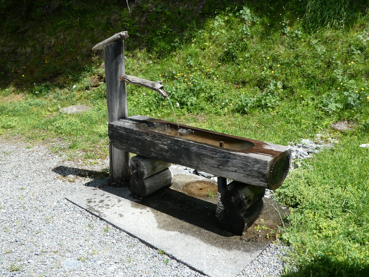 (237'228) - Brunnen am 18. Juni 2022 beim Bahnhof Grindelwald-Alpiglen