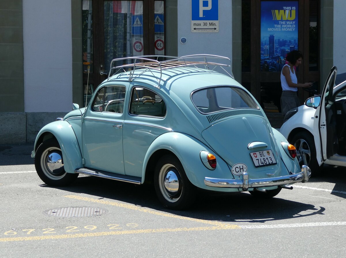 (237'852) - VW-K�fer - BE 74'813 - am 3. Juli 2022 beim Bahnhof Murten