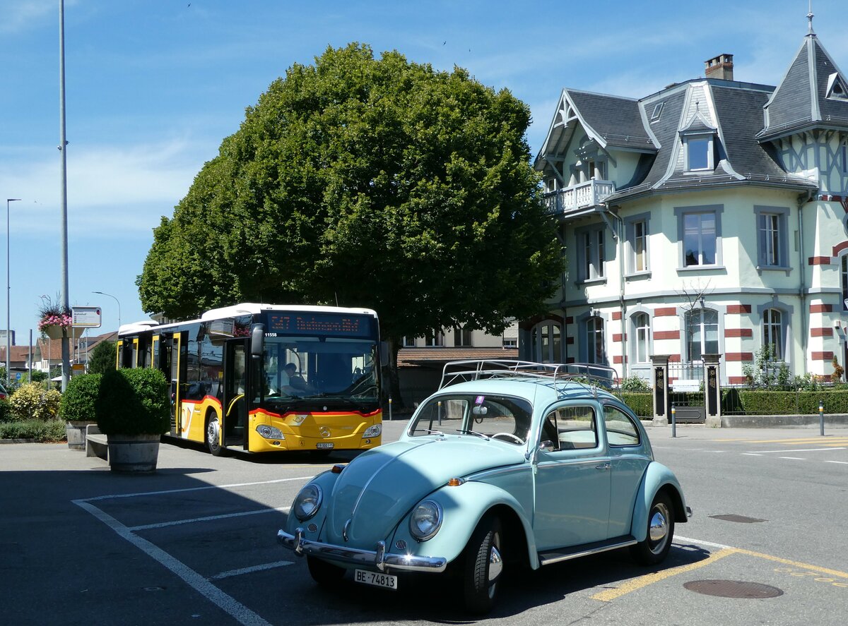 (237'858) - VW-K�fer - BE 74'813 - am 3. Juli 2022 beim Bahnhof Murten
