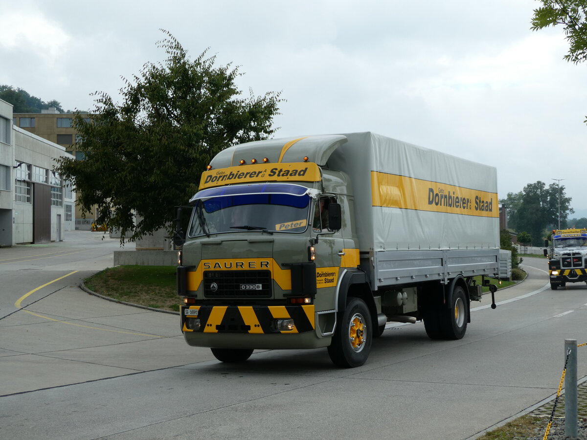 (239'518) - Dornbierer, Staad - SG 16'591 - Saurer am 27. August 2022 in Oberkirch, CAMPUS Sursee