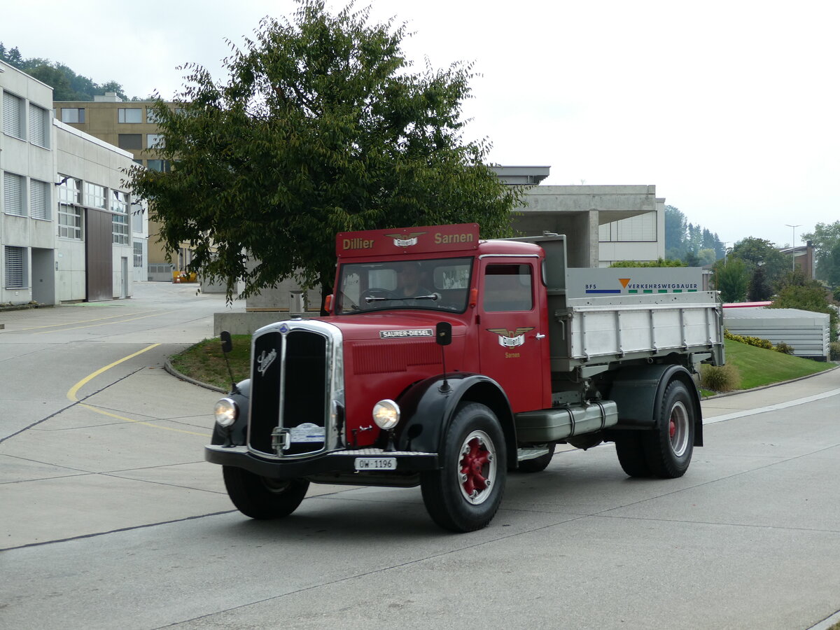 (239'536) - Dillier, Sarnen - OW 1196 - Saurer am 27. August 2022 in Oberkirch, CAMPUS Sursee