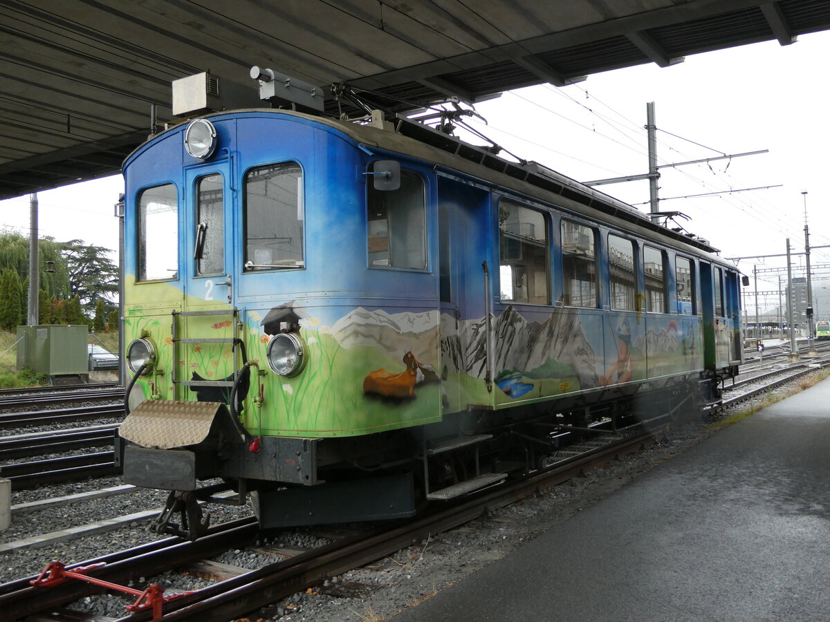 (240'474) - ASD-Triebwagen - Nr. 2 - am 1. Oktober 2022 im Bahnhof Aigle