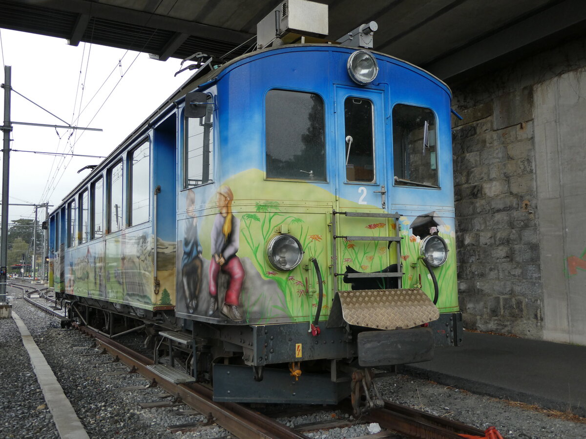 (240'475) - ASD-Triebwagen - Nr. 2 - am 1. Oktober 2022 im Bahnhof Aigle