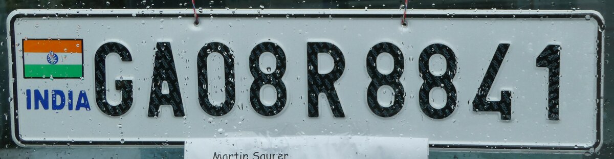 (242'126) - Autonummer aus Indien - GA08R8841 - am 5. November 2022 beim Bahnhof Interlaken Ost