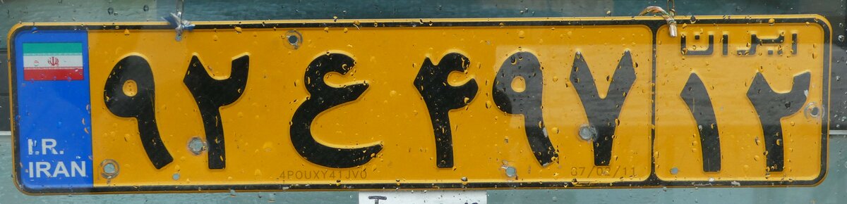 (242'149) - Autonummer aus Iran am 5. November 2022 beim Bahnhof Interlaken Ost