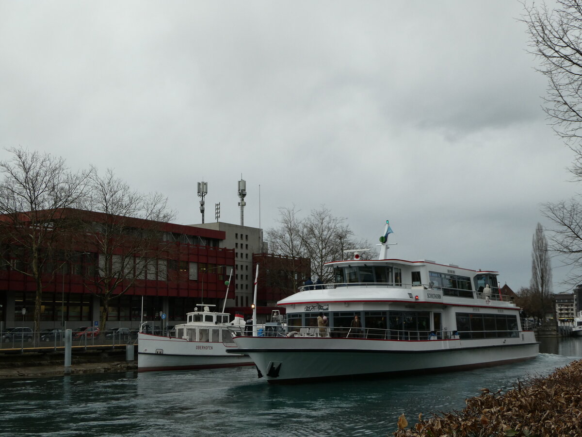 (246'966) - Motorschiff Schilthorn am 8. M�rz 2023 an der Schiffl�ndte Thun