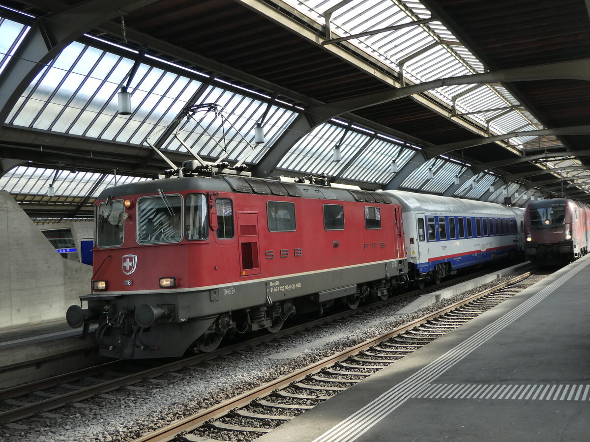 (246'981) - SBB-Lokomotive - Nr. 11'116 - am 9. M�rz 2023 im Bahnhof Z�rich