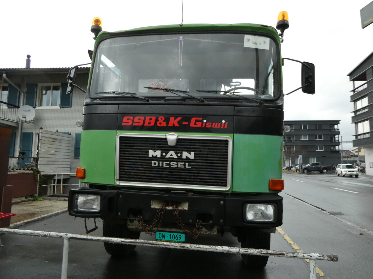 (247'587) - SSB&K, Giswil - OW 1069 - MAN am 24. M�rz 2023 in Giswil