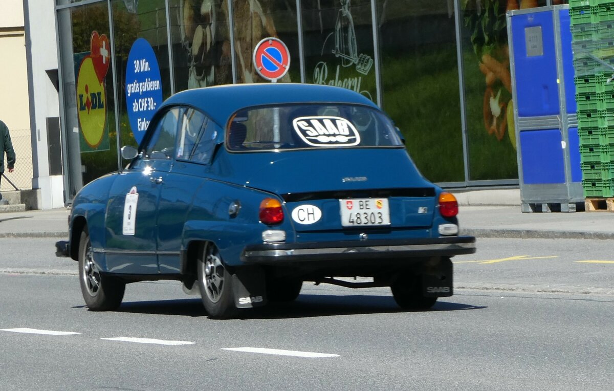 (249'473) - Saab - BE 48'303 - am 3. Mai 2023 in Spiez, L�tschbergplatz