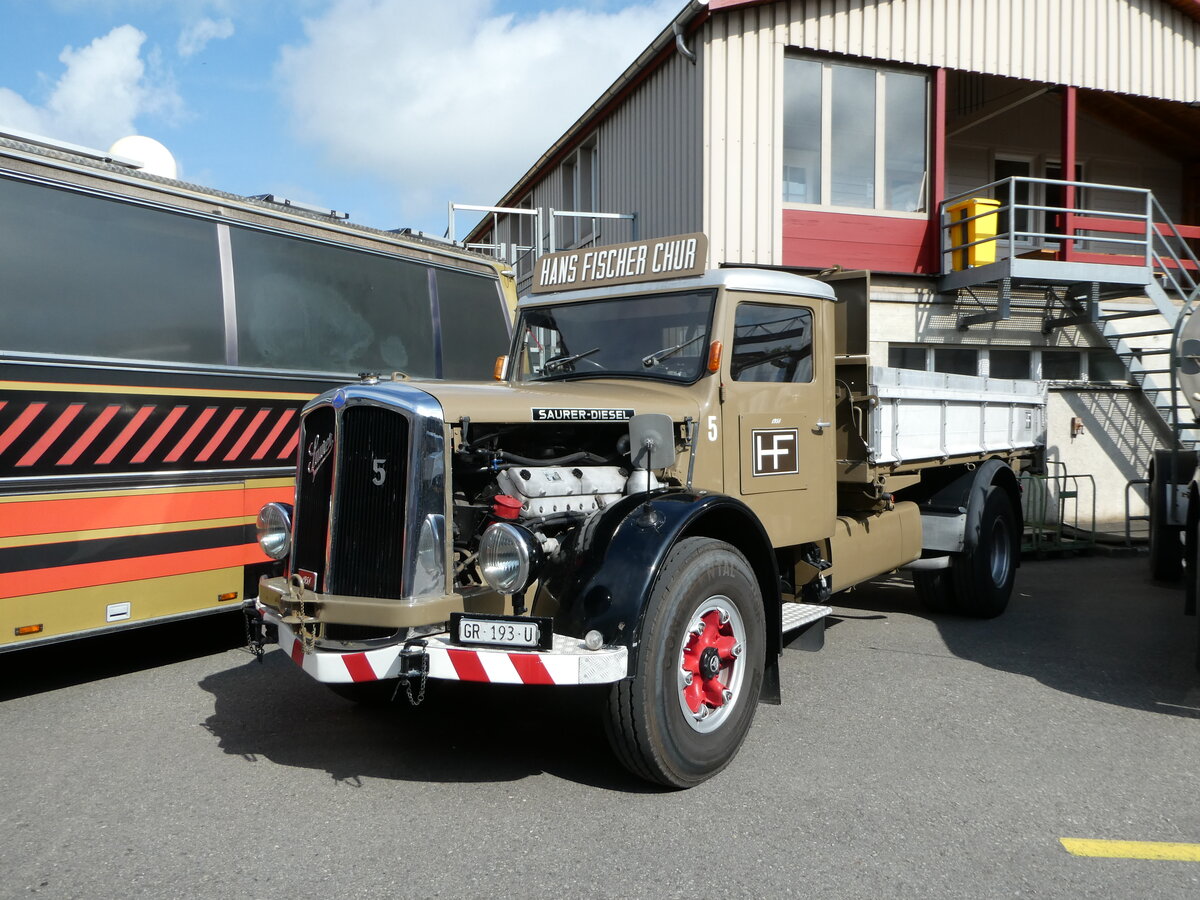 (249'704) - Fischer, Chur - Nr. 5/GR 193 U - Saurer am 6. Mai 2023 in Attikon, Wegm�ller