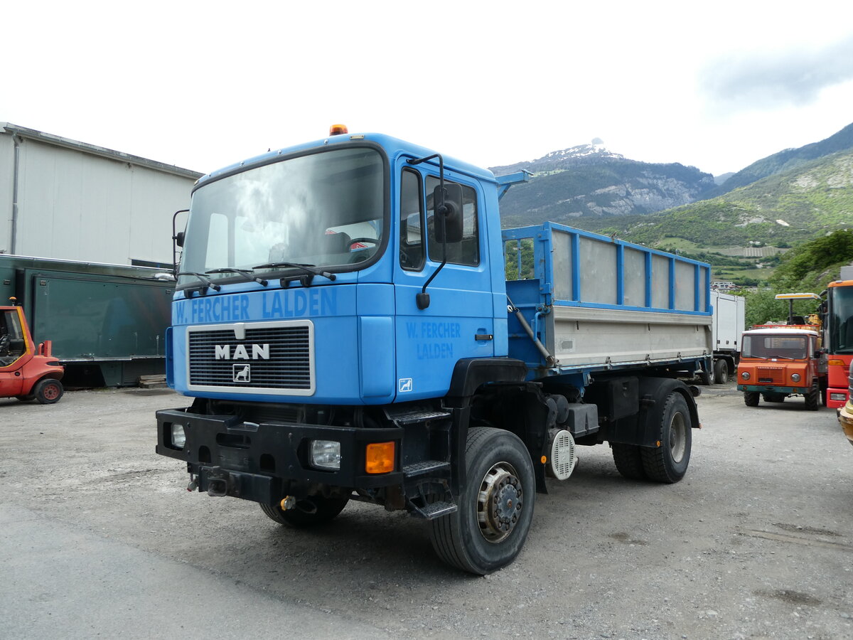 (250'006) - Fercher, Lalden - MAN am 13. Mai 2023 in Salgesch, Truck Center Valais
