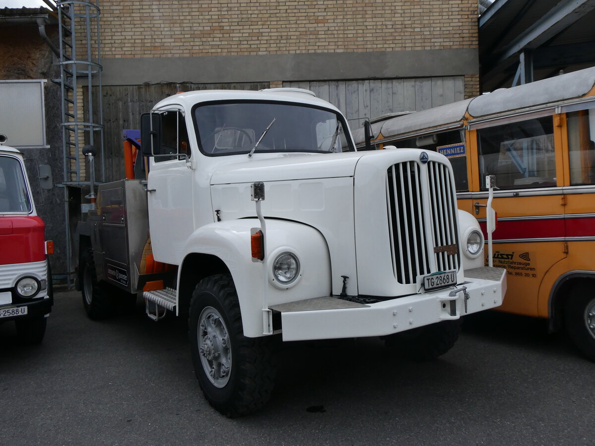 (261'914) - Carrosserie & Gascenter, Sirnach - TG 2868 U - Saurer am 4. Mai 2024 in Attikon, Wegm�ller