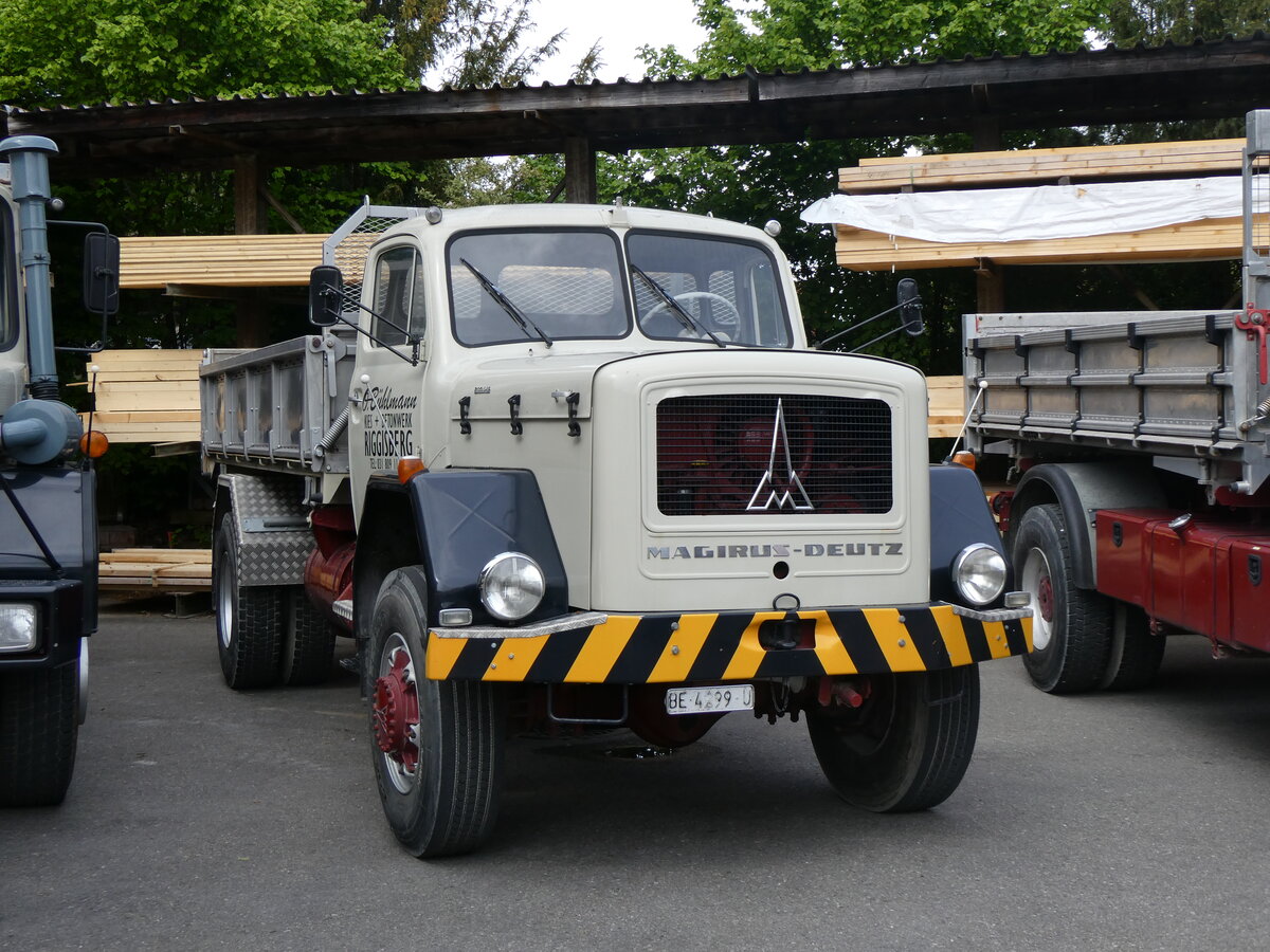 (262'085) - B�hlmann, Riggisberg - BE 4299 U - Magirus-Deutz am 4. Mai 2024 in Attikon, Wegm�ller