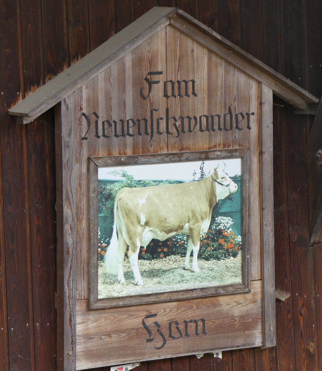 (263'170) - Schild von Fam. Neuenschwander am 26. Mai 2024 in Horn bei D�rrenroth