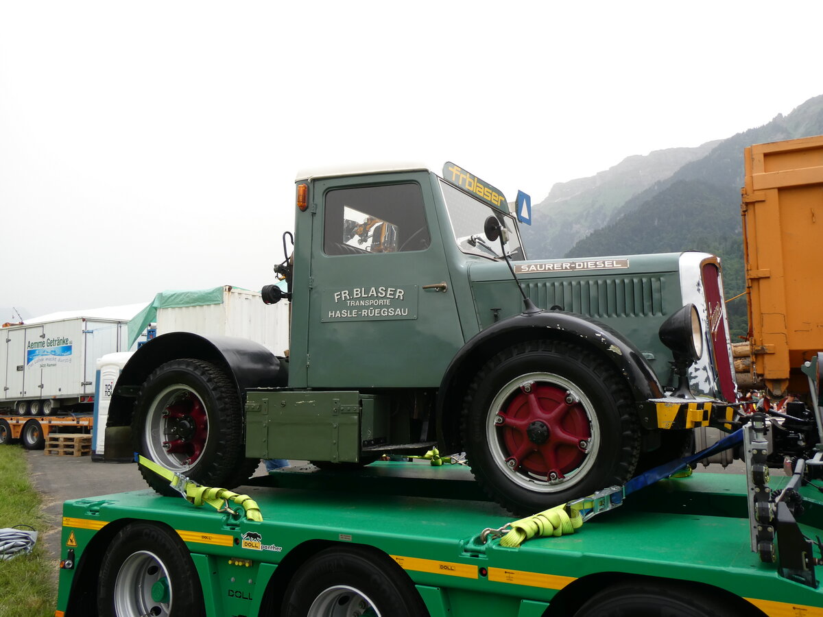 (264'180) - Blaser, Hasle-R�egsau - Saurer am 29. Juni 2024 in Interlaken, Flugplatz