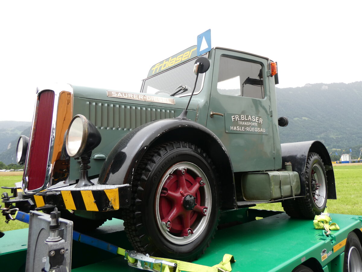 (264'181) - Blaser, Hasle-R�egsau - Saurer am 29. Juni 2024 in Interlaken, Flugplatz