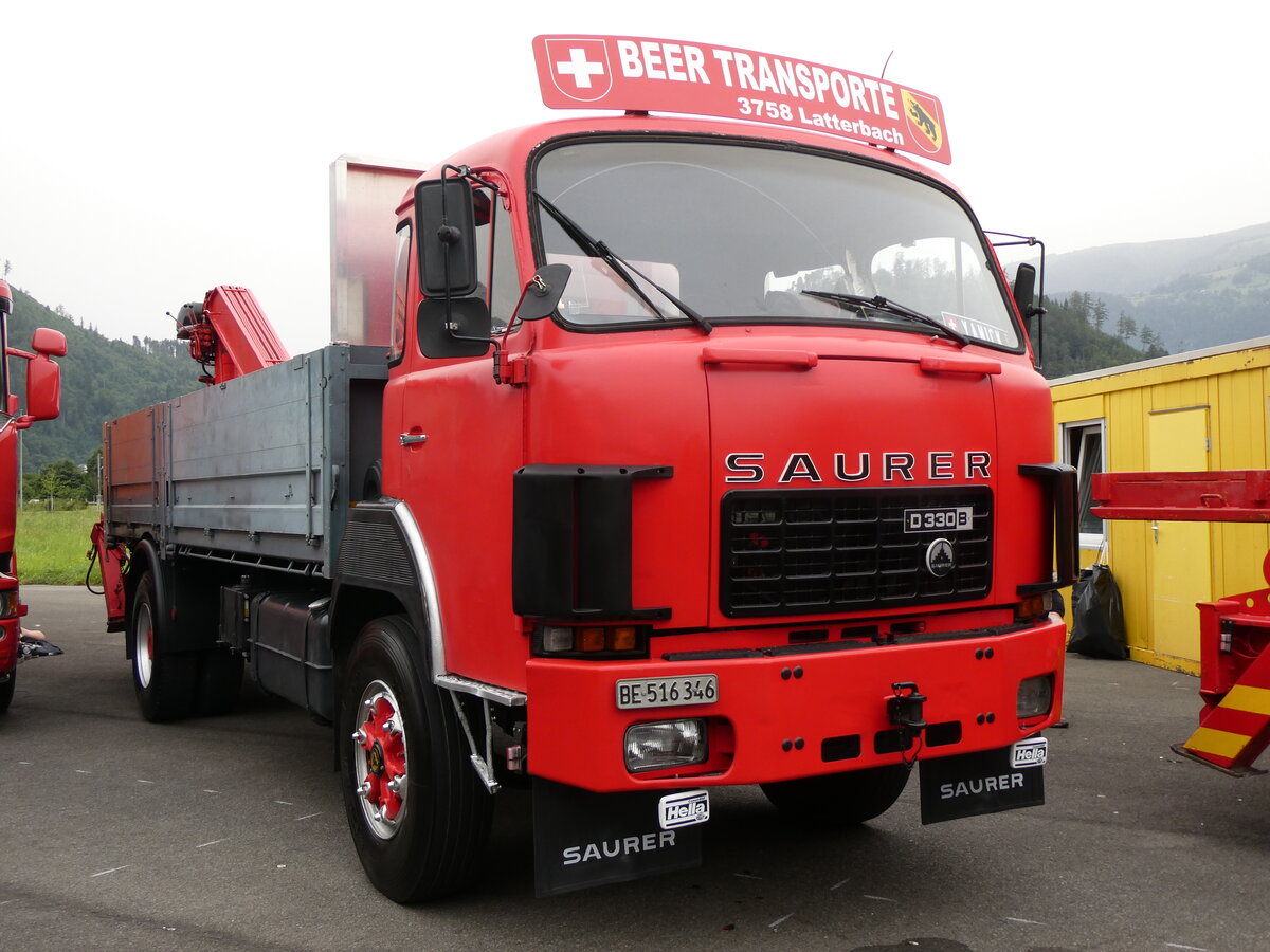 (264'201) - Beer, Latterbach - BE 516'346 - Saurer am 29. Juni 2024 in Interlaken, Flugplatz