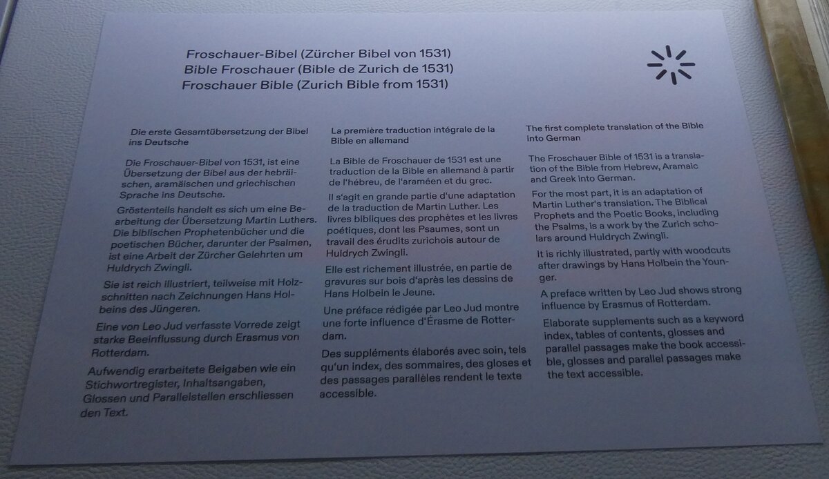 (272'952) - Beschrieb der Z�rcher Bibel von 1531 am 15. M�rz 2025 in Derendingen, Enter